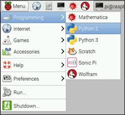 Python 2 in applications menu